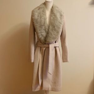 Club Monaco Cream Lenoria Manteaux Coat